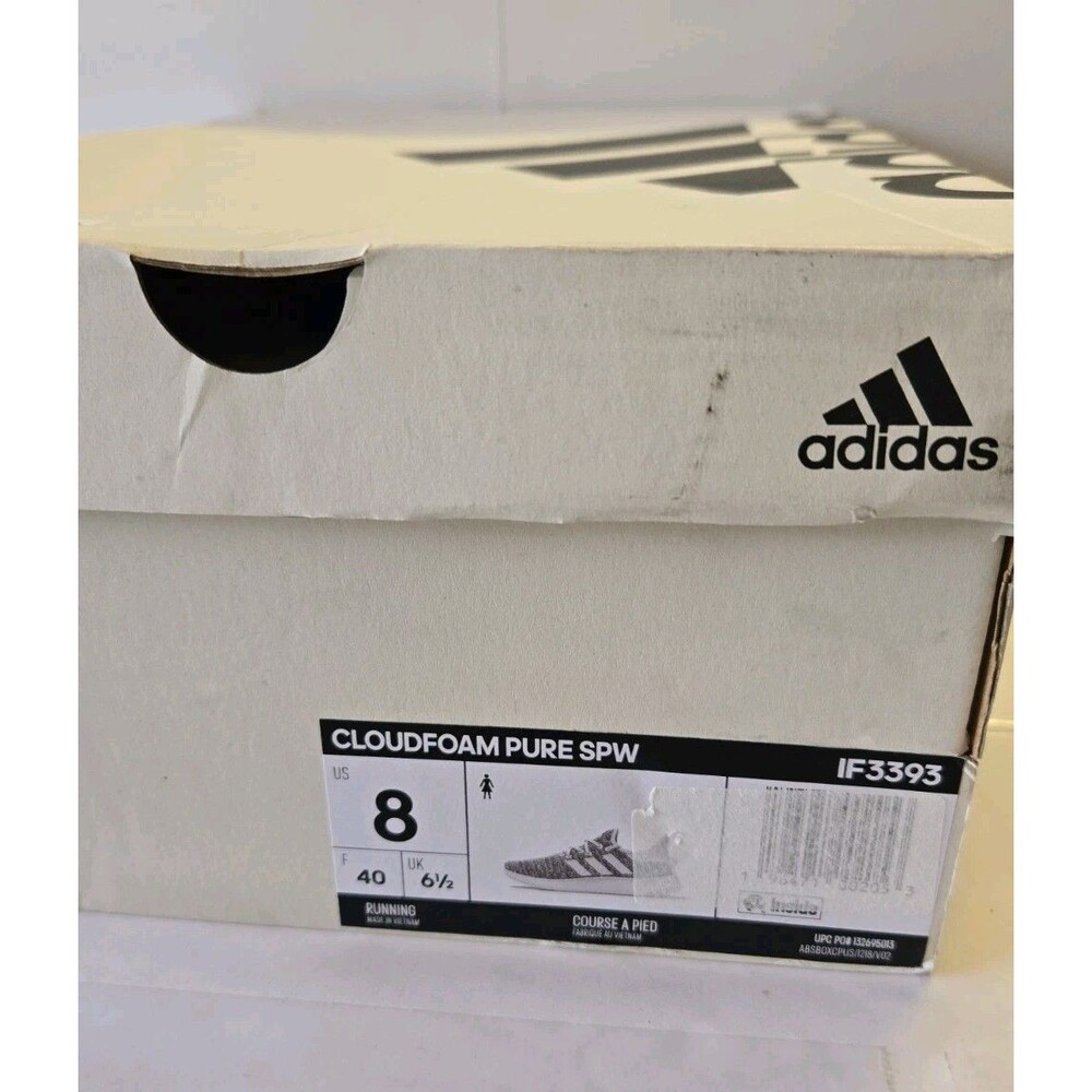 Adidas Cloudfoam Pure SPW Women's Size 8 Running Shoes White Gray - Picture 7 of 7